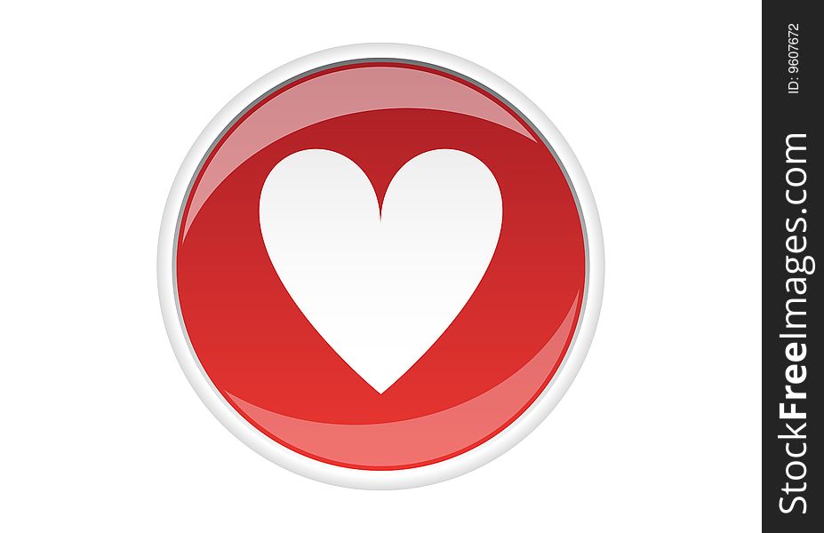 Sticker/button design with heart. Sticker/button design with heart