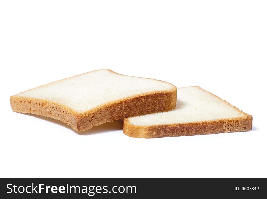 Bread slices isolated on a white background