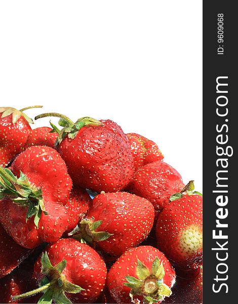 Strawberries on white background isolated with clipping path