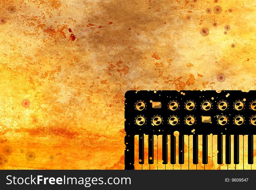 Grunge Music Keyboard Background