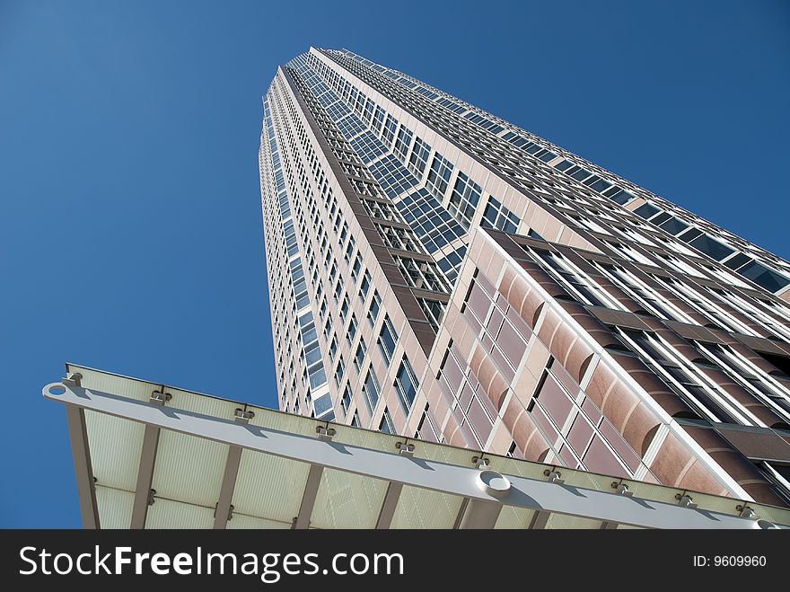 Modern Business Building in Frankfurt am Main. Messeturm. Trade Tower