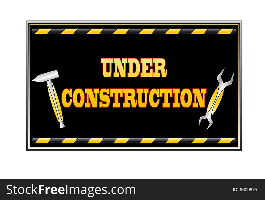 Under construction board. (vector is available)