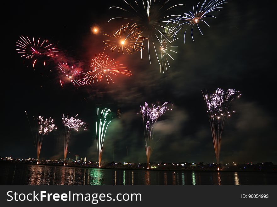 Red Green And Blue Fireworks During Nighttime