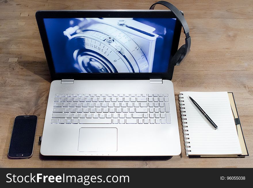 White Black Laptop Computer