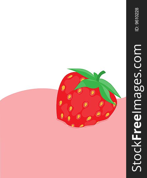 Food background. Strawberry in yoghurt