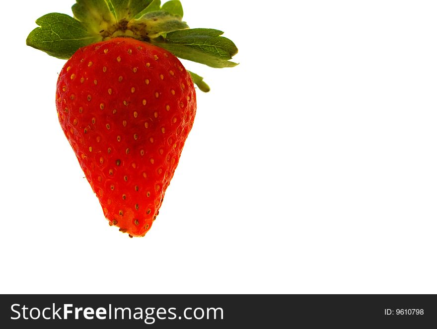 A delicious strawberry isolated on white background