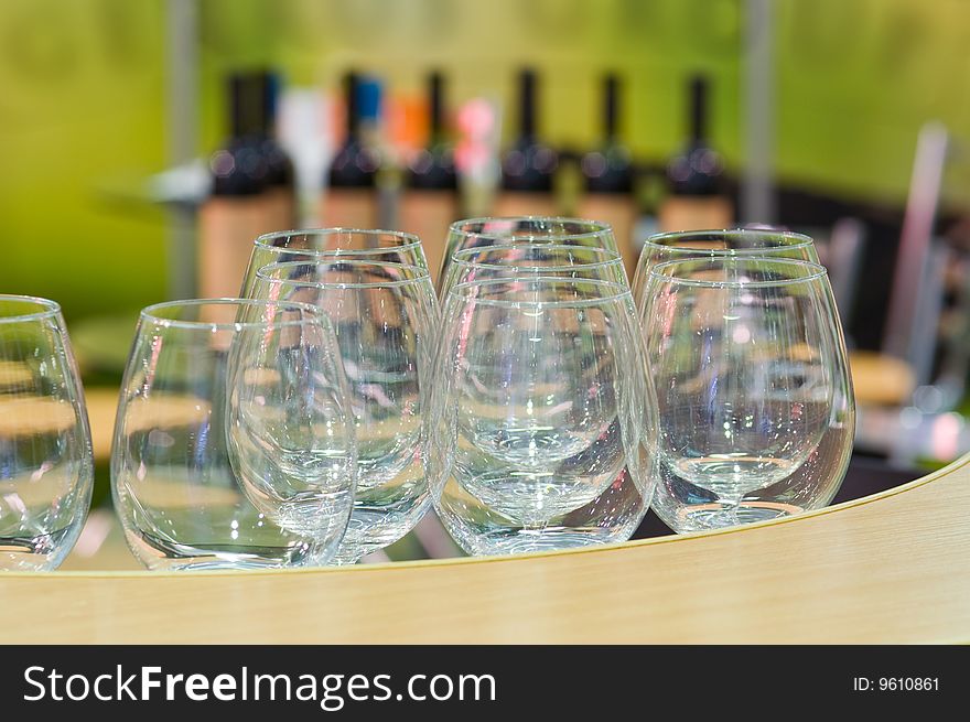 The photo is made at an exhibition - tastings of wine and other alcoholic drinks. The photo is made at an exhibition - tastings of wine and other alcoholic drinks.