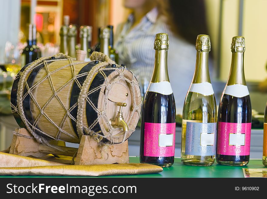 The photo is made at an exhibition - tastings of wine and other alcoholic drinks. The photo is made at an exhibition - tastings of wine and other alcoholic drinks.