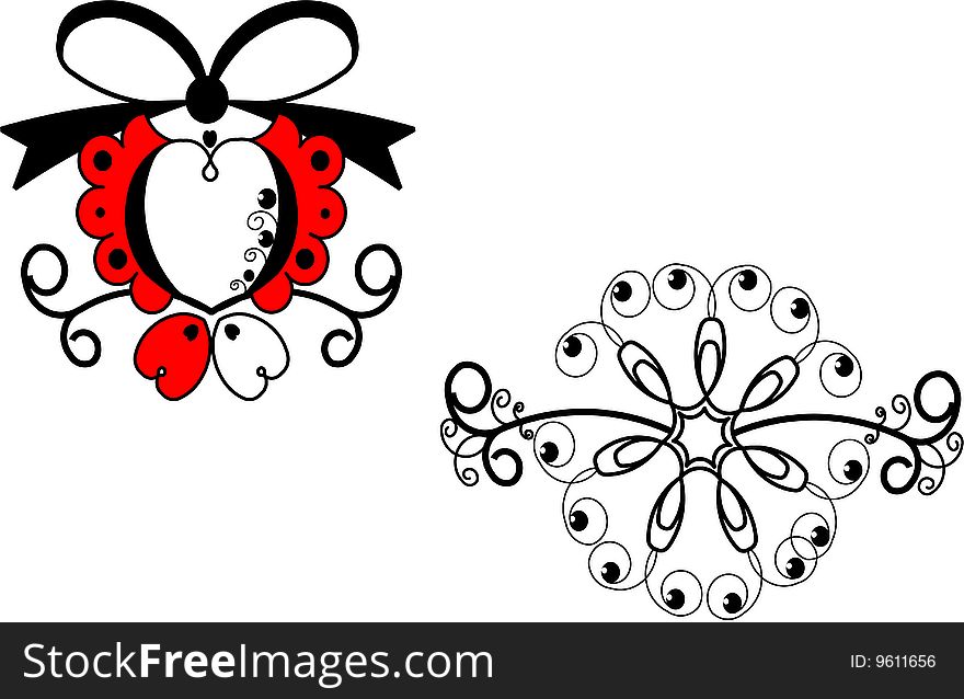 Vector illustration of two design elements. Vector illustration of two design elements