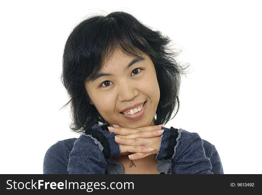 Pretty Young Asian Female Smiling Expression. Pretty Young Asian Female Smiling Expression