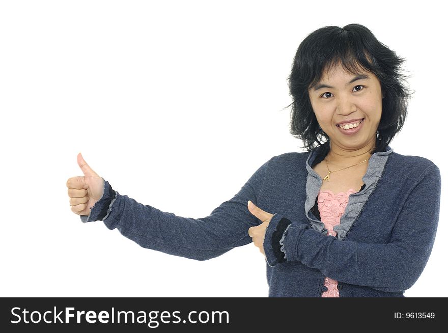 ASIAN Girl With Thumbs up. ASIAN Girl With Thumbs up