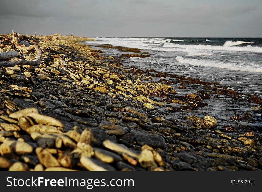 Dramatic, totally empty coastline in Bonaire. Dramatic, totally empty coastline in Bonaire