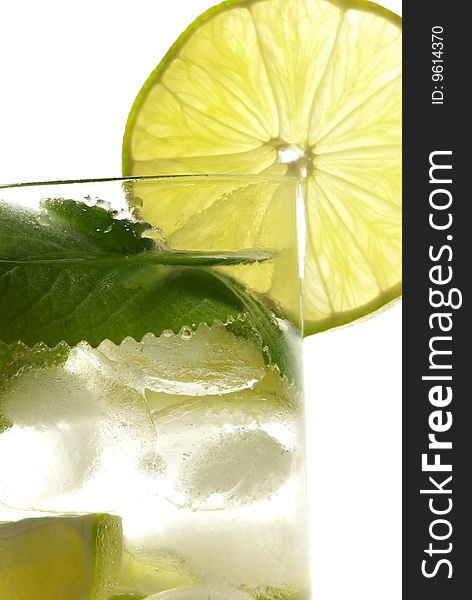 Refreshment cocktail on White background. Refreshment cocktail on White background