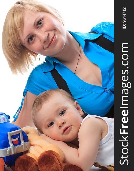 Portrait of a happy mother with her son. Portrait of a happy mother with her son.