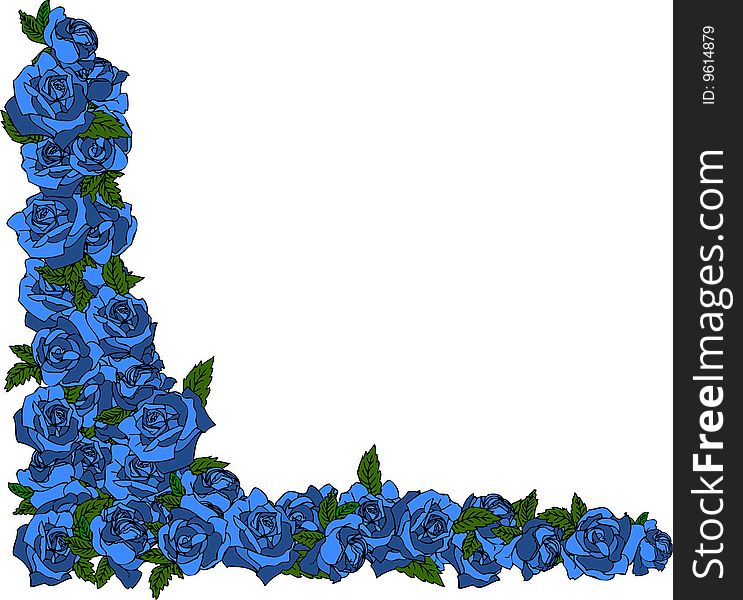 Illustration of a flower frame on white background