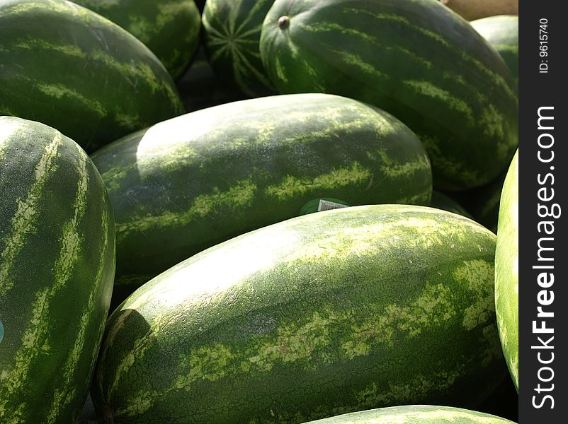 Watermelons for sale at the market