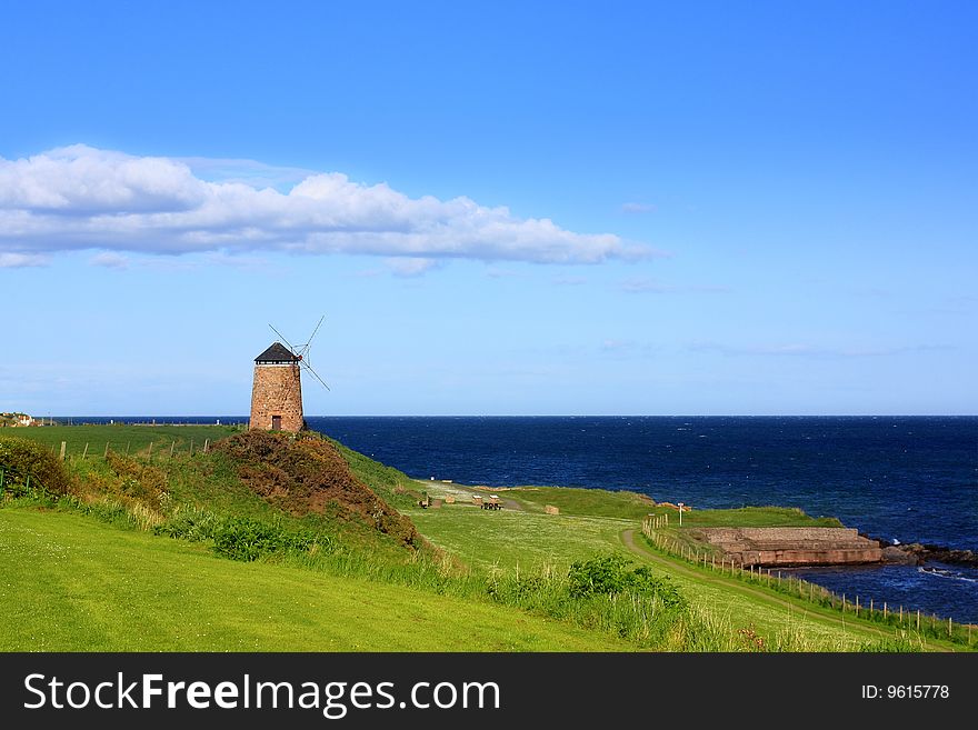 Old, beautiful windmill, St Monans, Scotland