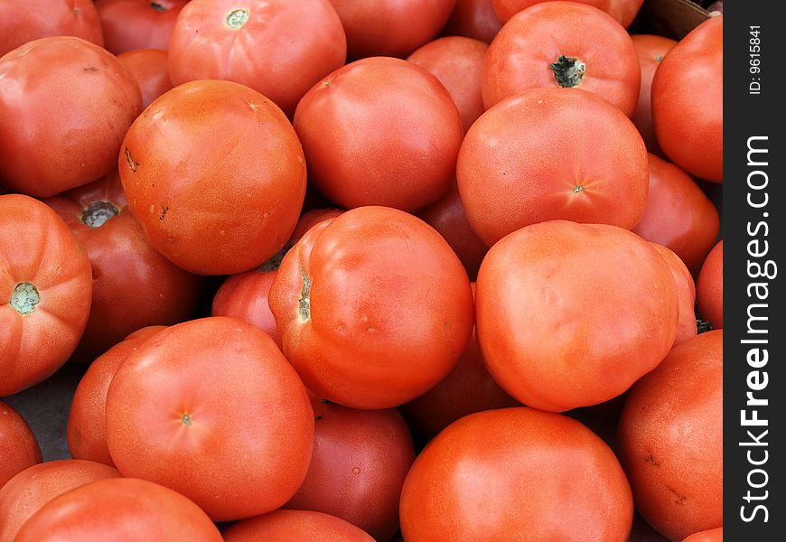 Red tomatoes for sale at the market. Red tomatoes for sale at the market