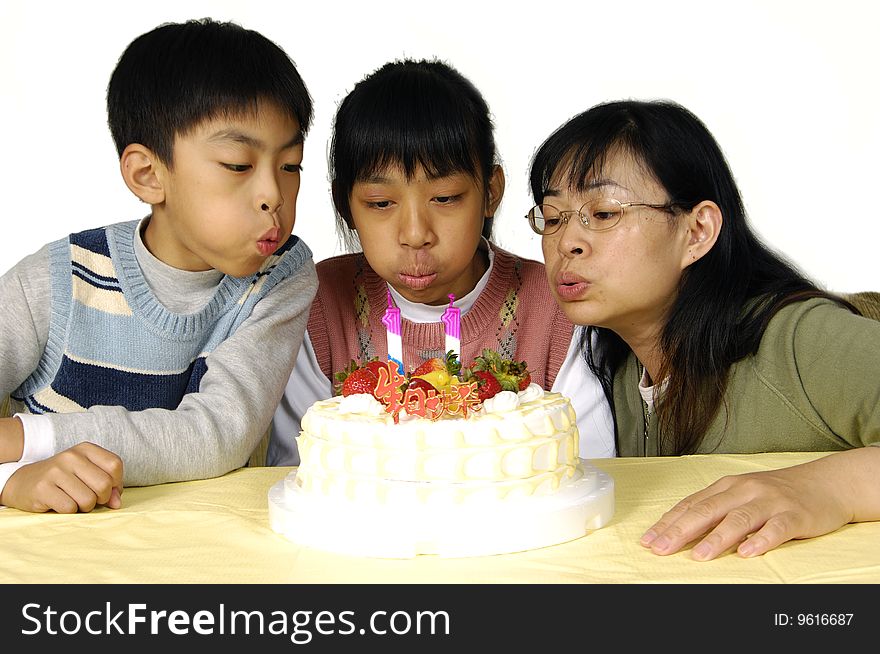 Happy family celebrating a birthday