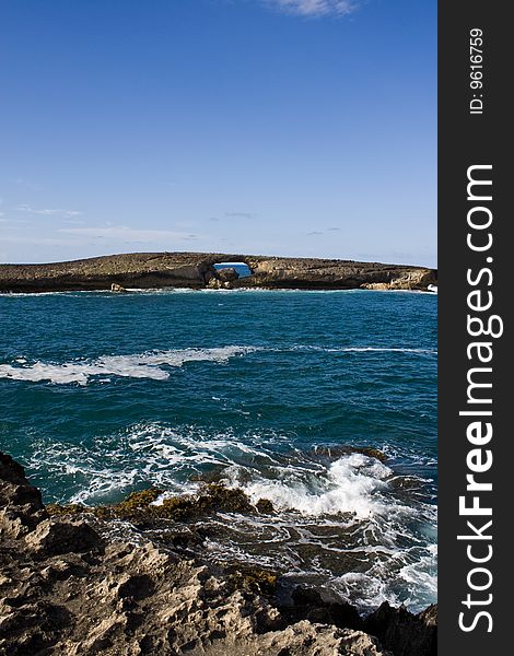 Long rock island off the coast of Hawaii