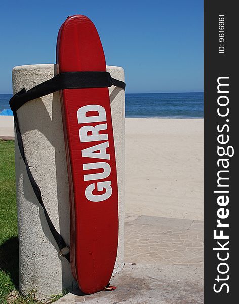 Life guard sign at the ocean