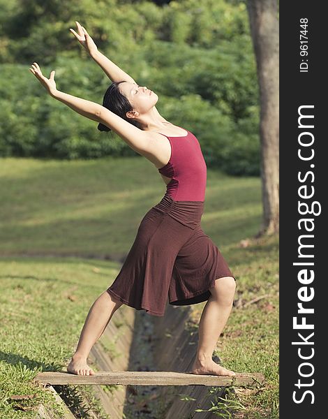 Portrait of asian ballet dancer outdoor