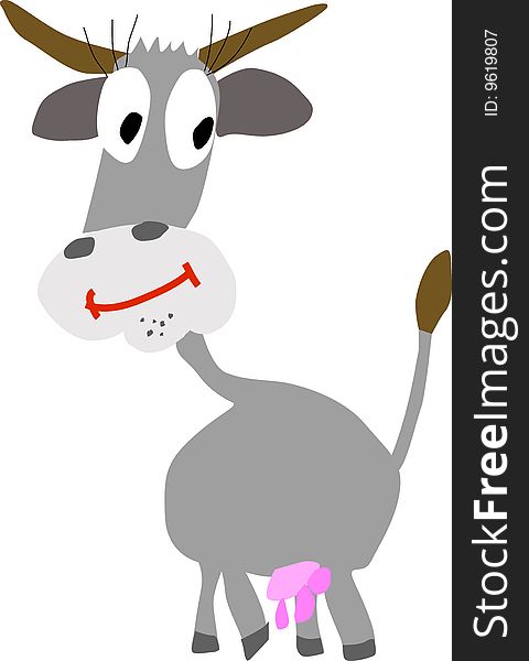 Cow cartoon isolated over white