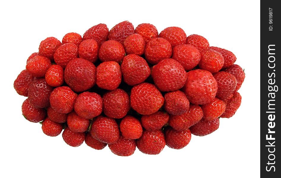 Pile of strawberries with clipping path. Pile of strawberries with clipping path