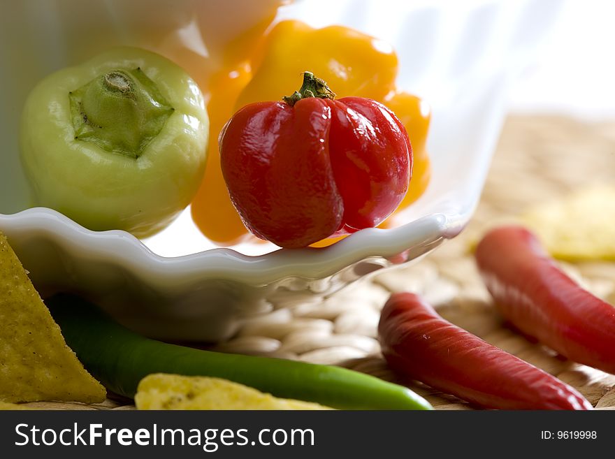 Different kind of peppers's still life. Different kind of peppers's still life