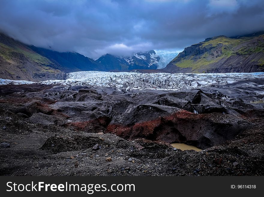 Glacier In Valley