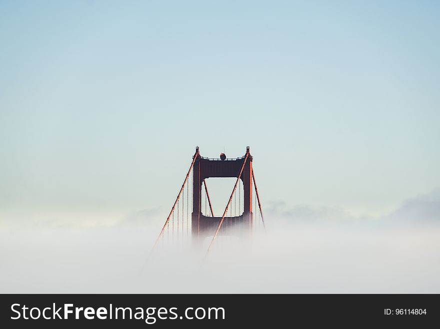 Golden Gate Bridge In Mist