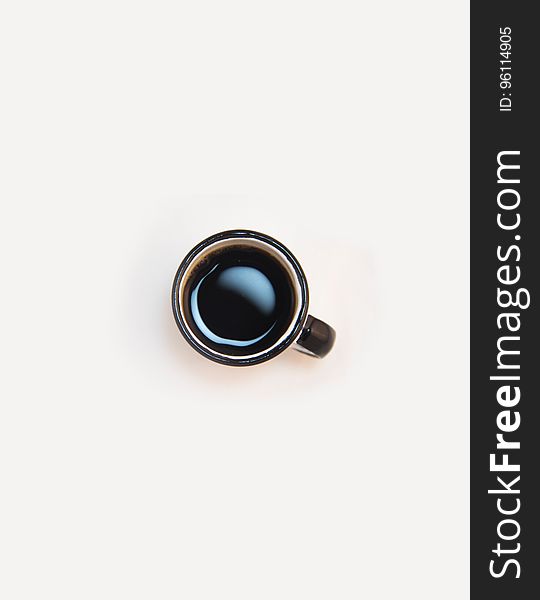 Black Coffee on Black White Ceramic Cup