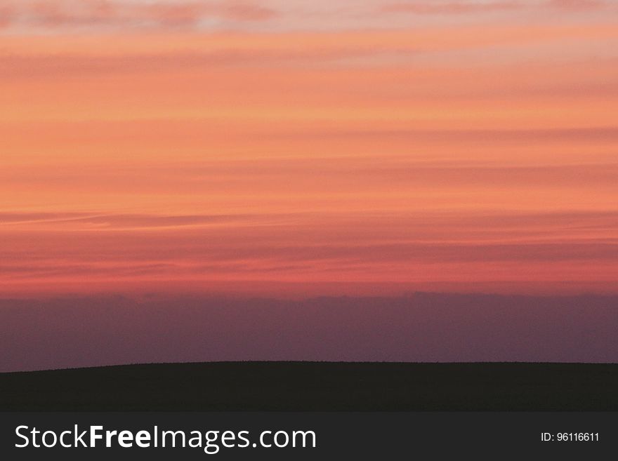 Silhouette of Land during Sunset
