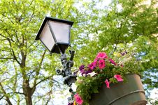Street Lamp With Flowers Royalty Free Stock Images