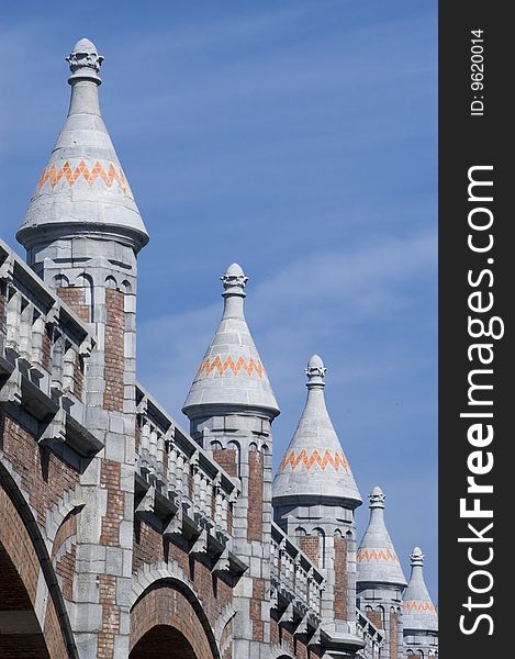 Ramparts along the train line to the central station in Antwerp, Belgium