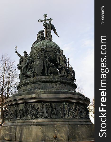 Monument 1000 years in Vekikii Novgorod town