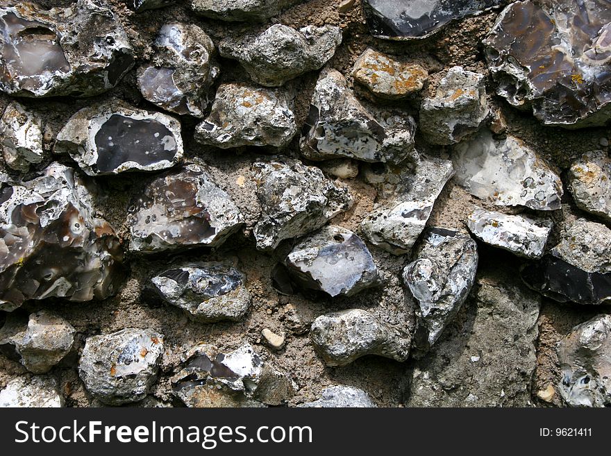 Traditional flint wall for background texture