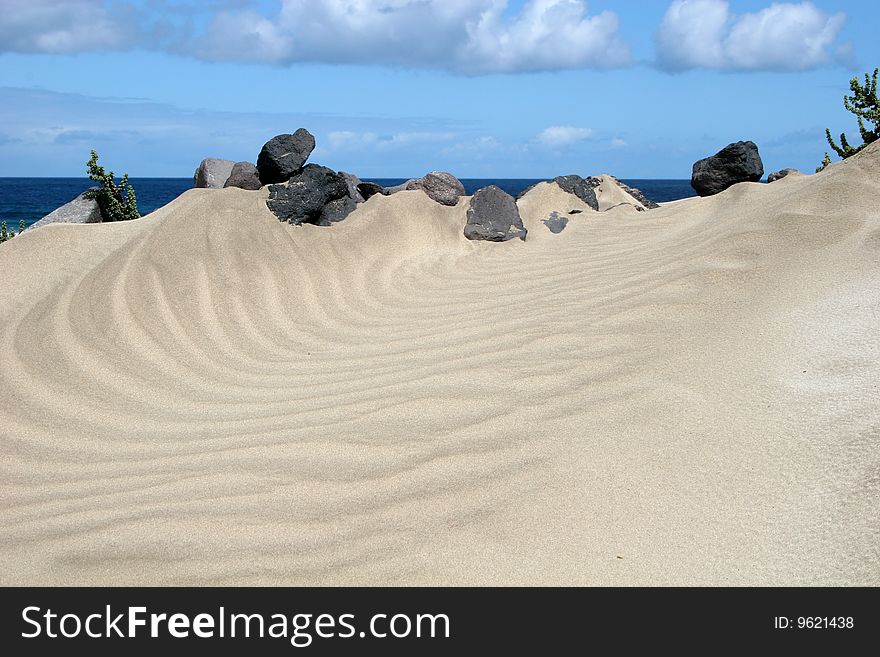 Ripple pattern in sand dunes