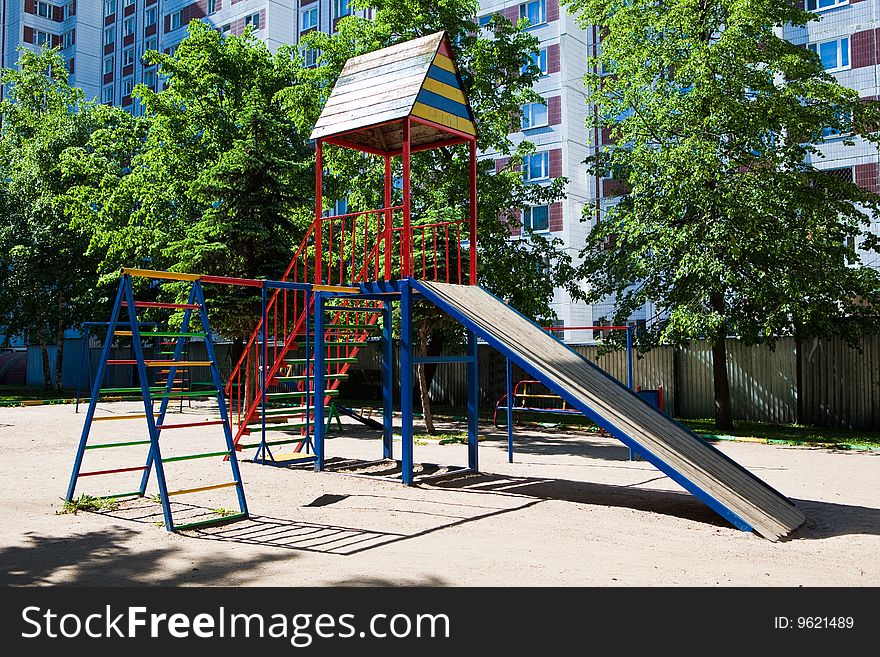 Children's hill in a house court yard