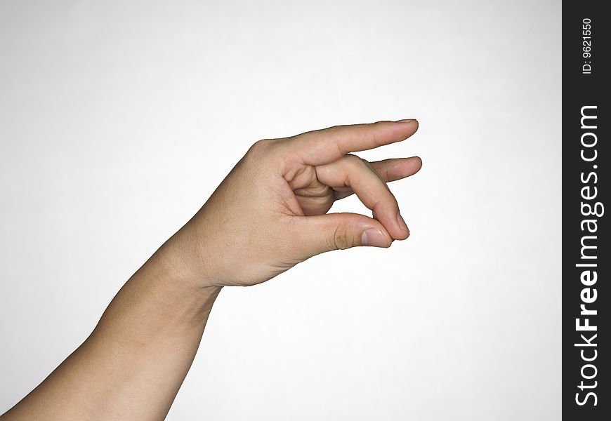 Hands gesture on white background