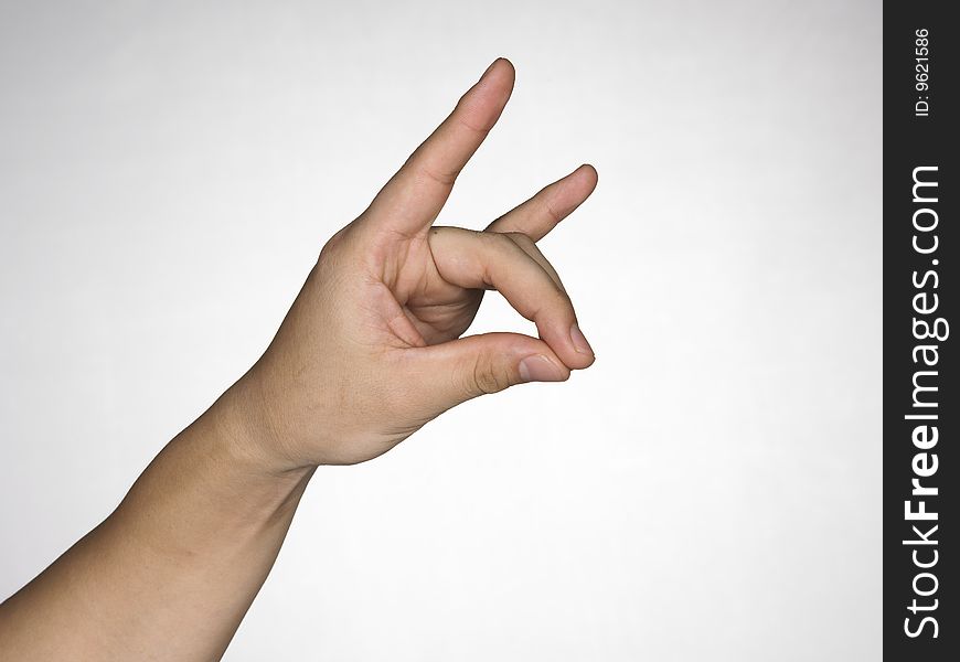 Hands gesture on white background