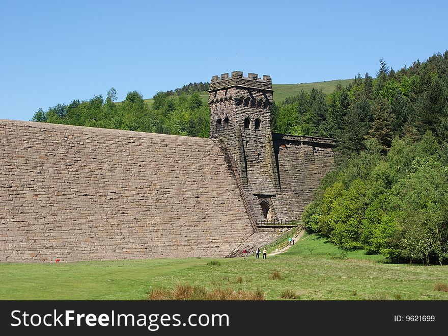 Derwent dam wall while its dry