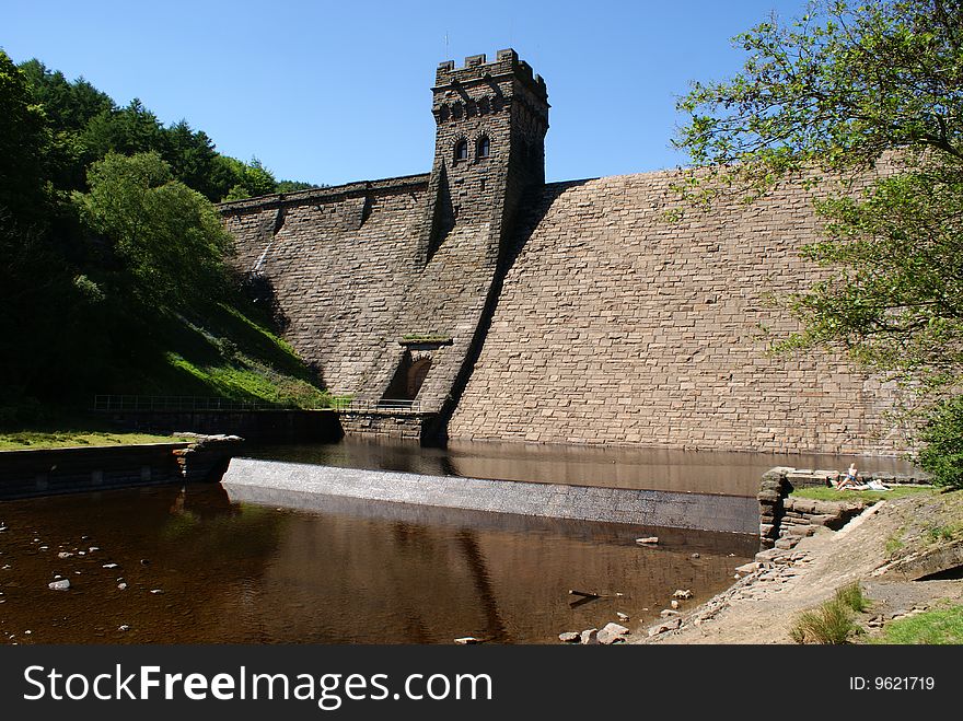 Derwent dam wall while its dry