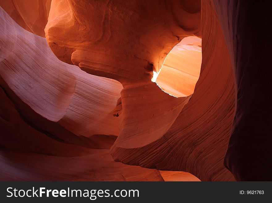 USA, Antelope Canyon -hole in canyon Wall