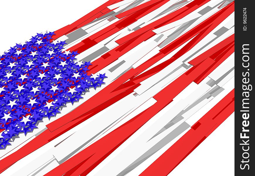 American flagï¿½s picture over white background. American flagï¿½s picture over white background