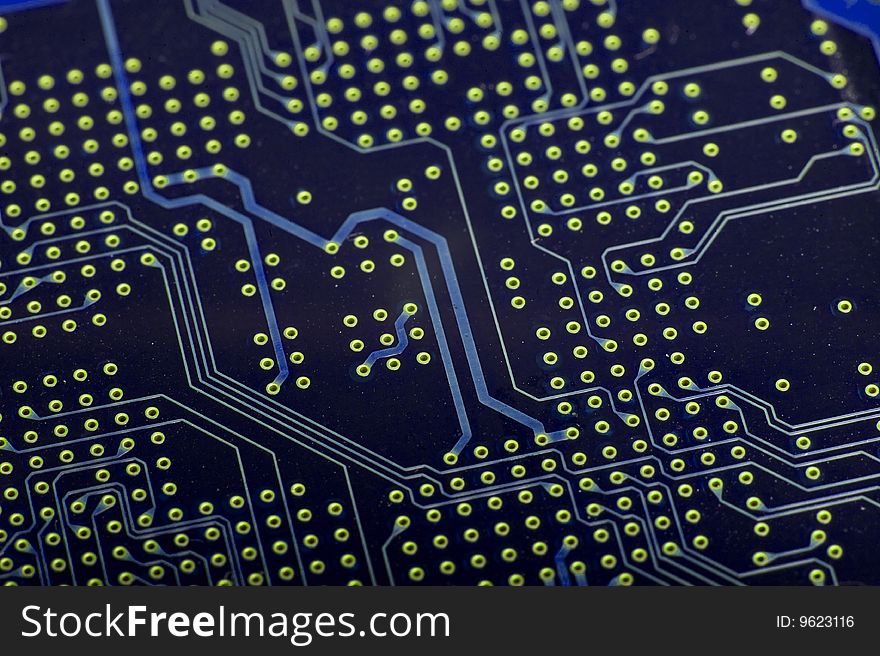 Close-up veew of the abstract microcircuit.