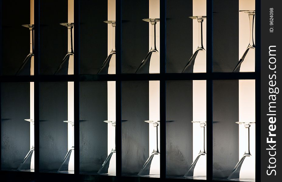 Bar shelf with martini glasses