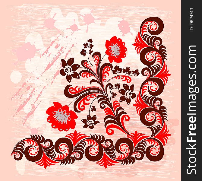 Vector floral background in pink. Vector floral background in pink.