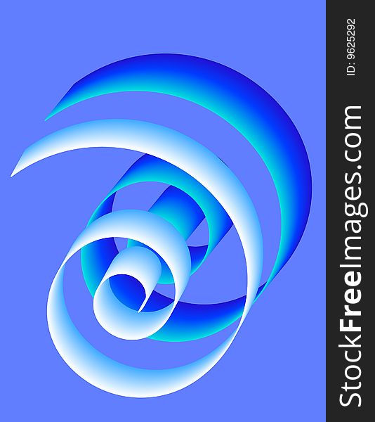 Spiral pattern in white and blue on blue background. Spiral pattern in white and blue on blue background