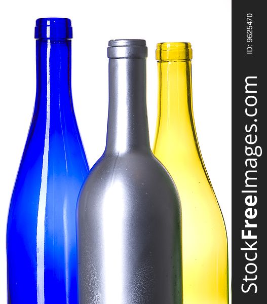Coloured creative bottle. Stained glass. Coloured creative bottle. Stained glass